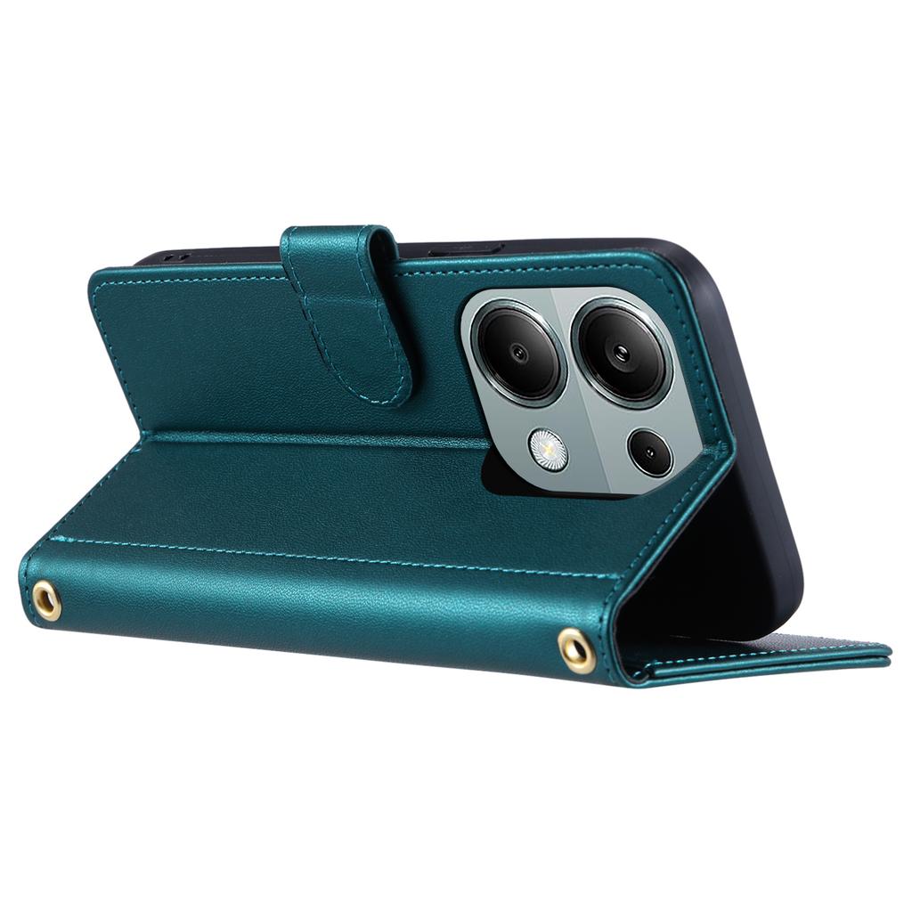 For Xiaomi Redmi Note 13 Pro 4G/Poco M6 Pro 4G Magnetic Phone Case Leather Rhombus Grid Stand Cover