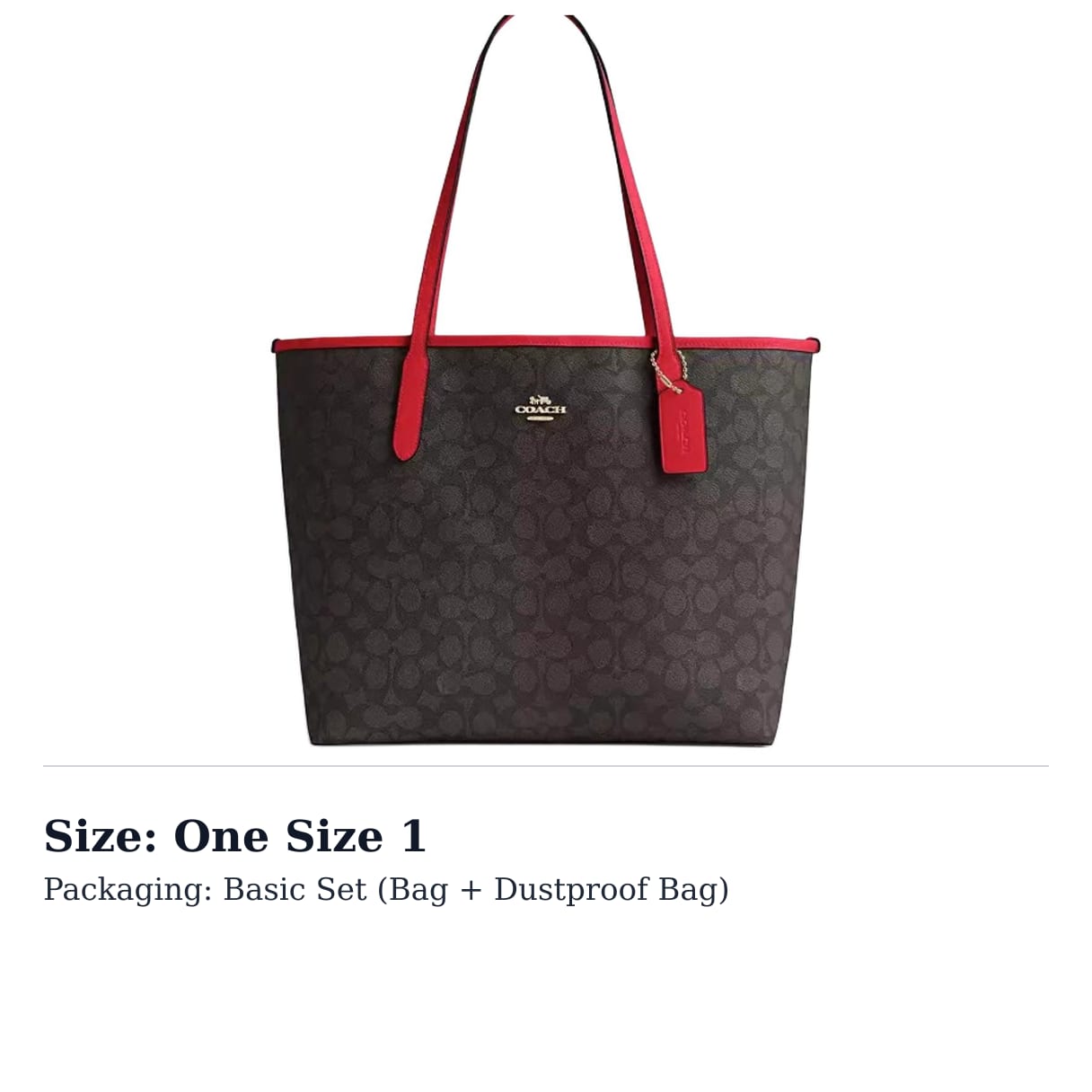 COACH City Artificial Leather Tote Bag