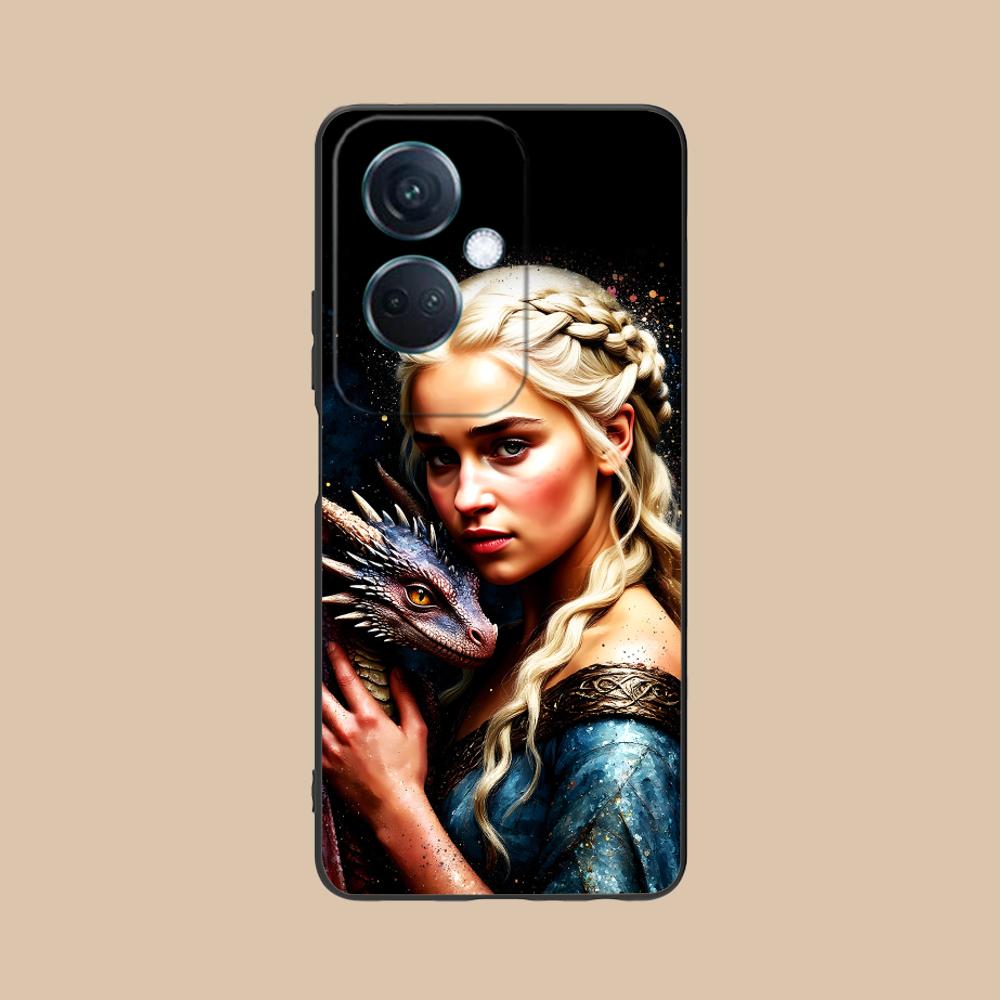Dragon Queen Matte TPU Mobile Phone Case for OPPO Reno 14 13 12 11 10 9 8 7 6 5 F T Pro 5G Colorful Printing Cover