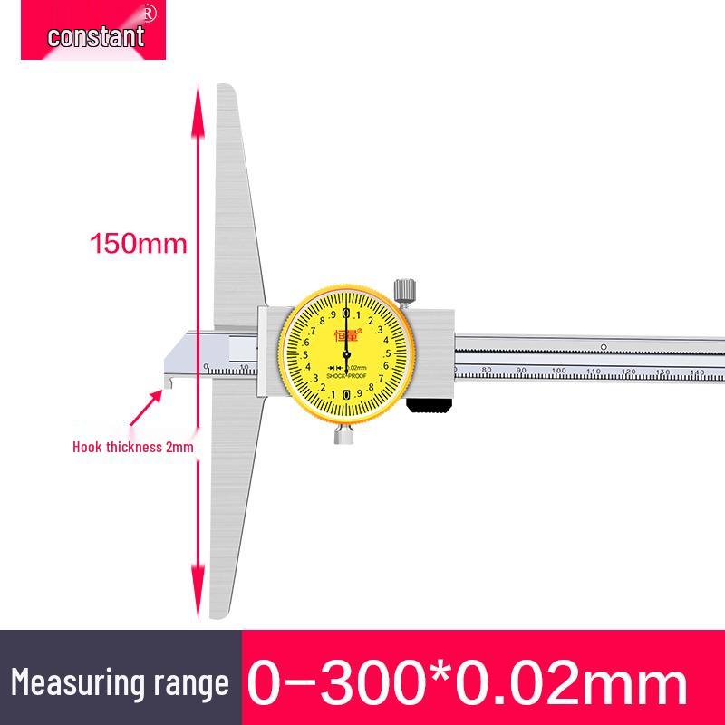 Constant Weight Depth Gauge with Hook & Dial, 0-150/200mm, Single/Double Hook Caliper