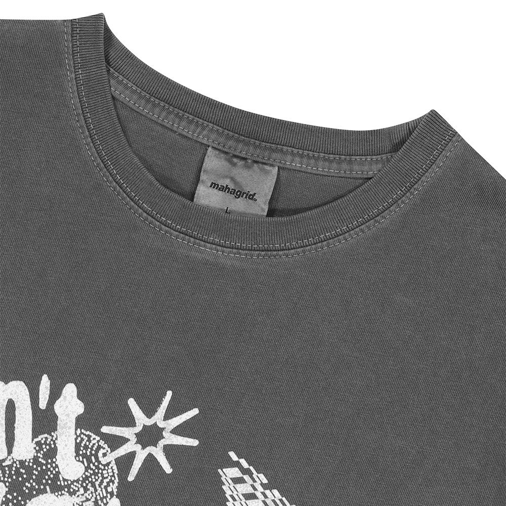 MAHAGRID Don’T Panic Pigment Tee Charcoal(Mg2Dmmt505A)