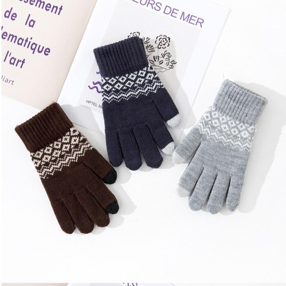 Warm Touch Screen Gloves Thickened Wool Gloves Fashion Cycling Gloves  for Men Women