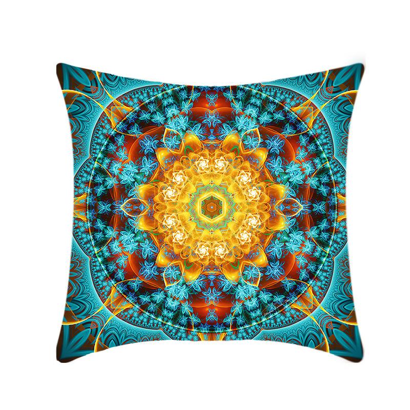 Spliced Colorful Mandala Traditional Ethnic Pattern Car Throw Pillows, Sofa Bay Window Pillow Covers and Cushions