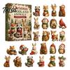 Christmas Advent Calendar 2024 Woodland Animal Calendar, 24-Day Countdown Set with Forest Festive Party Favors for Children Critter Ornaments,