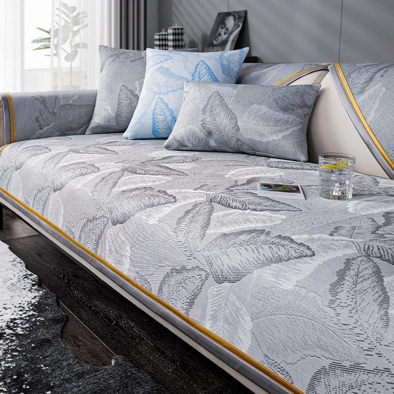 

Summer Ice Silk Sofa Cushion Four Seasons Universal Light Luxury Sofa Slipcover Cover Cloth Soft Comfortable 70*70
