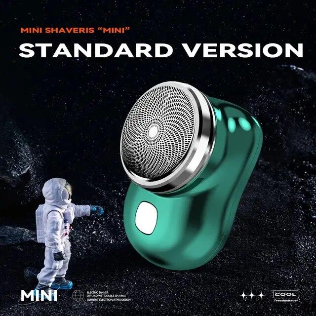 

Портативная электробритва, мини-триммер для бритья бороды, возвратно-поступательная режущая головка, перезаряжаемые ножи, бритва для мужчин зелёный