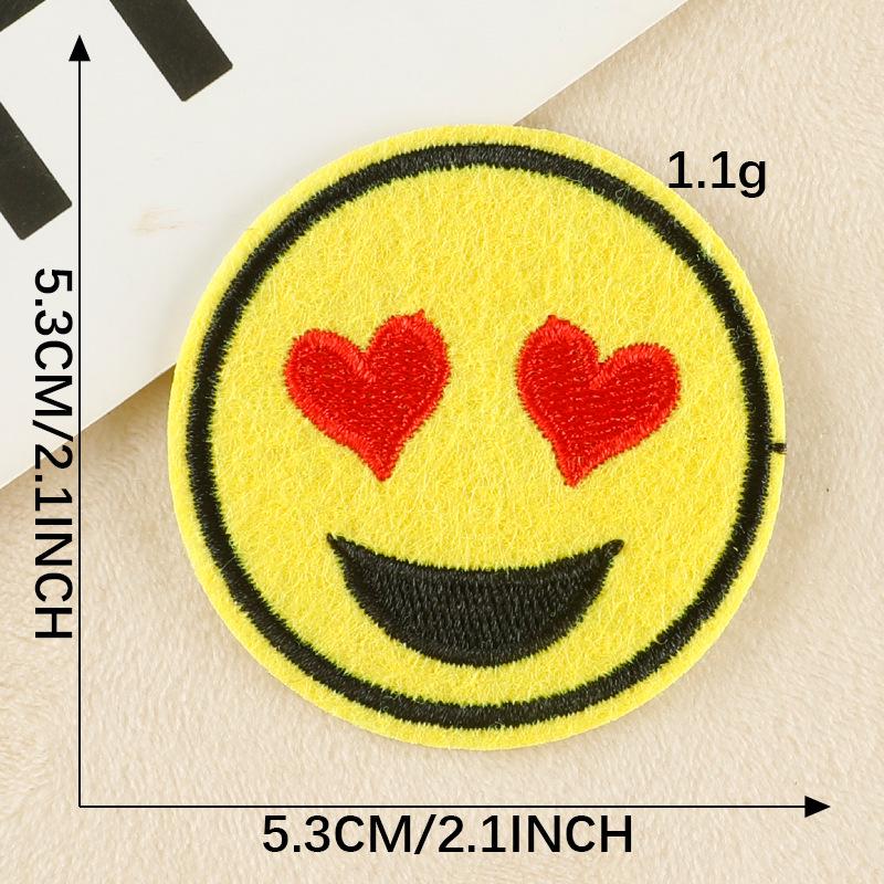 Patch Bordado de Rosto Sorridente de Desenho Animado para Chapéus, Bolsas e Roupas