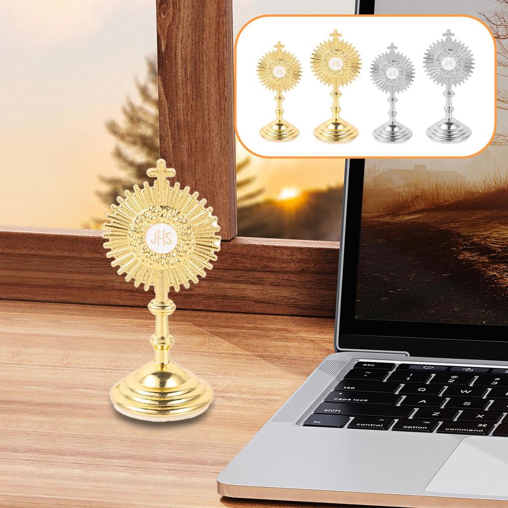 Standing Crucifix Catholic Car Ornament Zinc Alloy Tabletop Cross Statue for Luxury Home Decoration Accessories