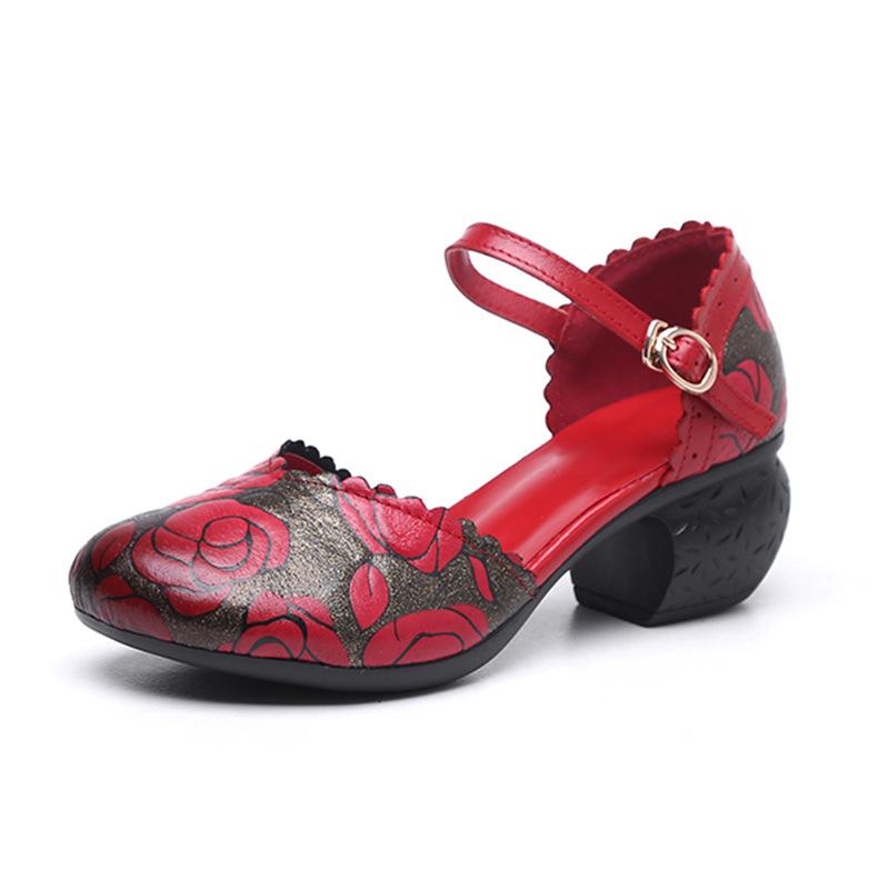 

New summer breathable bag head outer wear sandals women s thick heel soft sole non-slip slippers women s shoes 35 красный