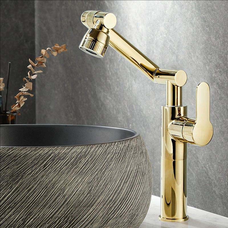 Robinet de lavabo de salle de bain en laiton antique Mélangeurs de cuisine universels Robinets Chaud Froid Ménager Modes doubles Rotatif Bidet Bras robotique