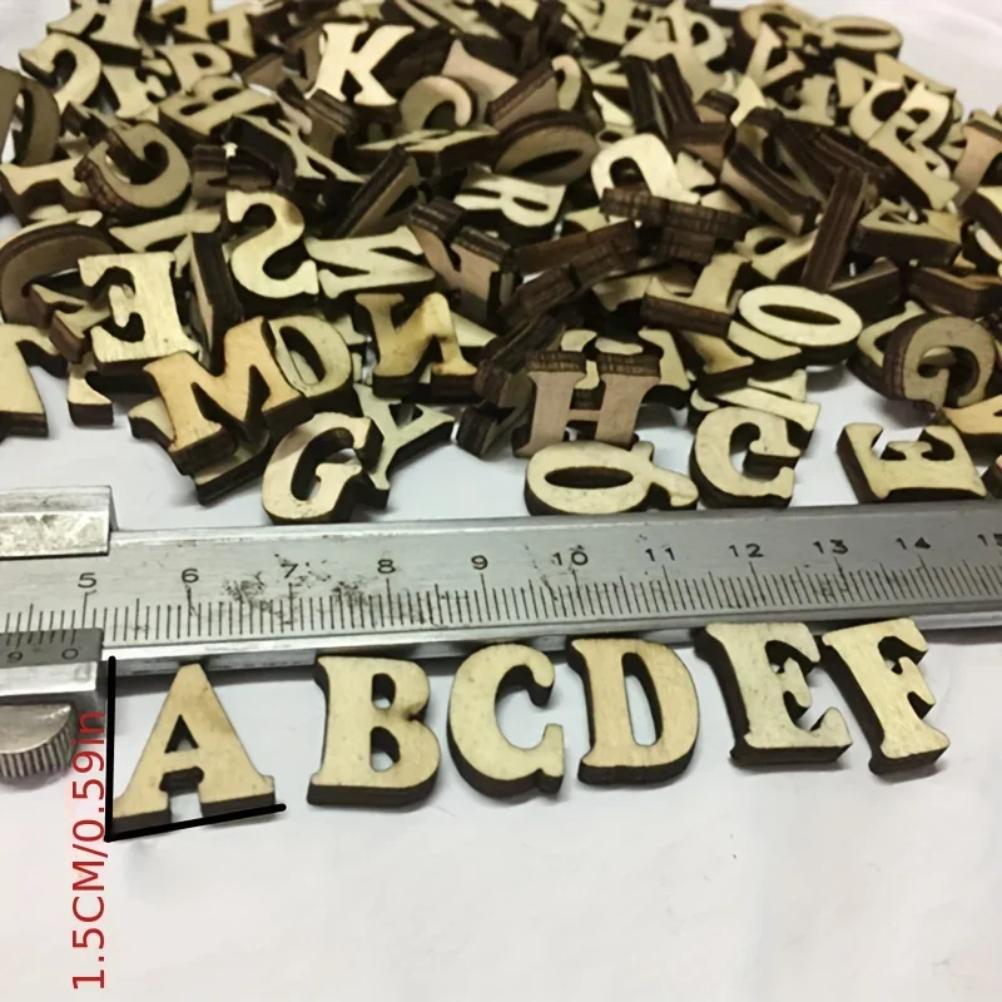 100Pcs Mixed Wooden A Z Letters Wooden Numbers Letters Wood Letters for DIY Craft Wedding Party Home Decoration(English Letter)