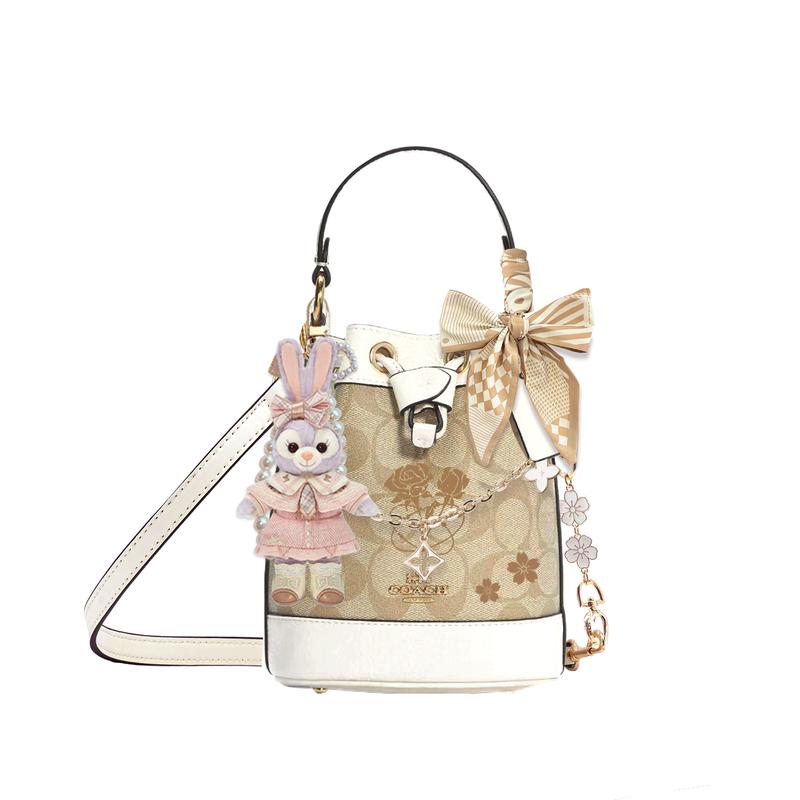

COACH handbag [Customized bag] Dempsey 15 classic old flower cherry blossom extension detachable shoulder strap Purple Dream Star Language Basic Model фіолетовий