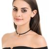 Womens Black Stylish Choker Necklace With Heart Design Ideal For Weddings And Travel