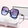 Luxury Oversized Square Fashion Glasses - Lavender Purple, PC Frame with Golden-Tone Hinges