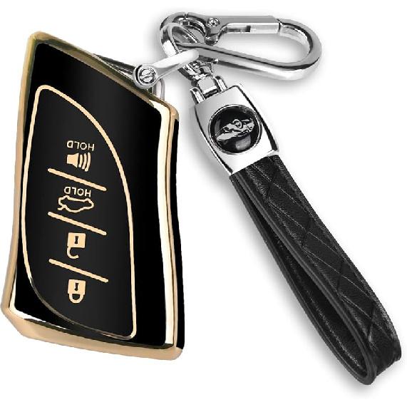 For Lexus Key Fob Cover Fit for 4 Buttons TPU Full Cover for Lexus ES350 ES300h UX200 LS500 LS500H LC500 LC500h (Pink)