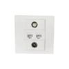 Multimedia Outlet Panel For Various Connectors TV9.5 RJ45 CAT6/CAT5E F-Type Faceplate for Ethernet/TV Coaxial Cable