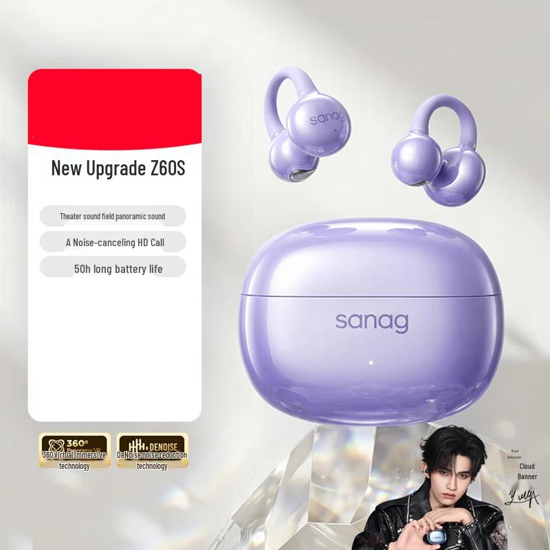 SANAG Z60S Open-Ear Wireless Clip-On Earbuds