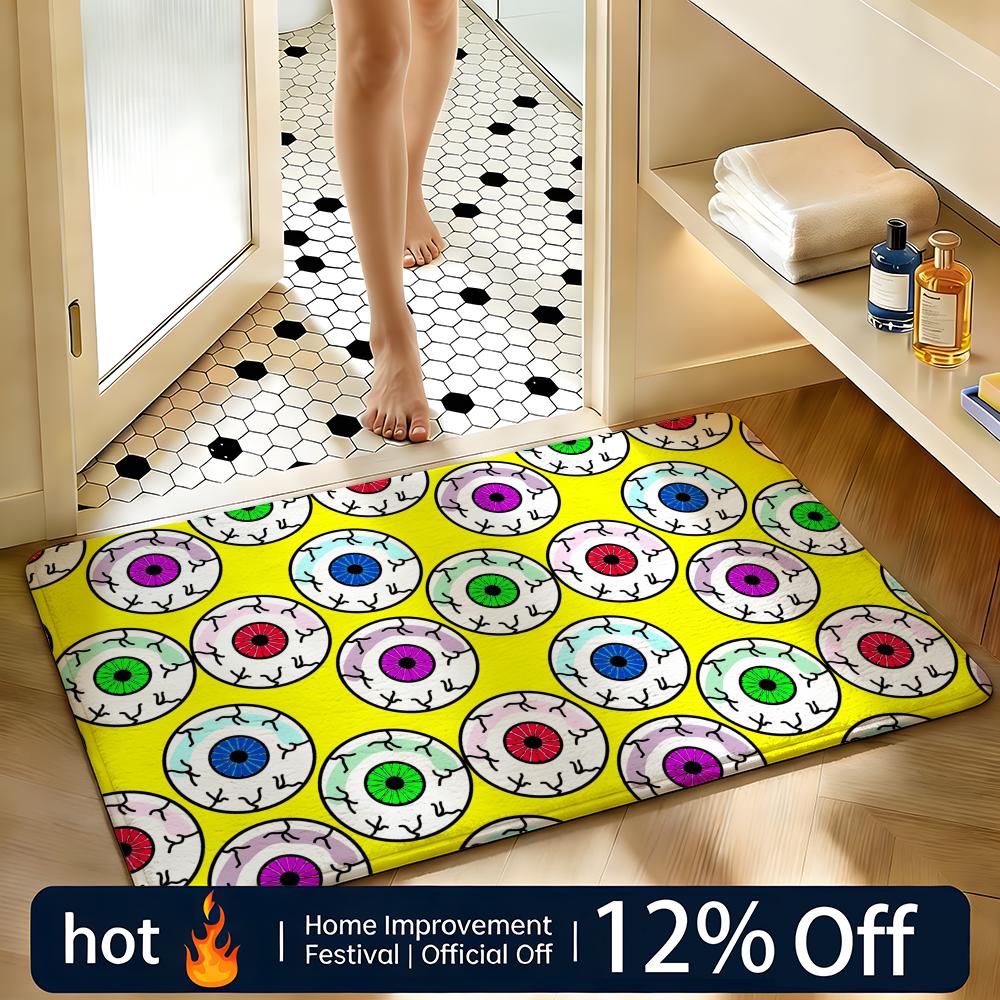 Colorful Eyeball Cartoon Floor Mat Home Decor Doormat Bedroom Floor Mat Shower Carpet