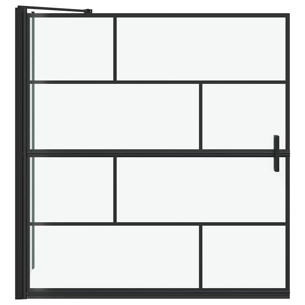 Black and Transparent Shower Screen 116 X 68 X 128 Cm