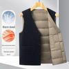 2025 Autumn/Winter Men's Corduroy V-neck Down Vest - Warm Vest for Middle-aged & Elderly
