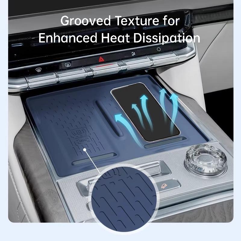 For Zeekr 9X Car Armrest Wireless Charger Silicone Mat Cup Pad Storage Box Interior Modification Accessories