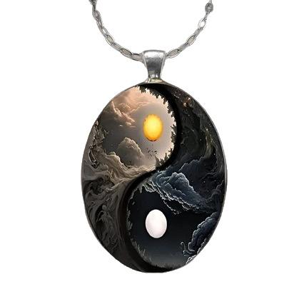 Exquisite Oval Pendant, Dreamy Peacock Accessories Necklace