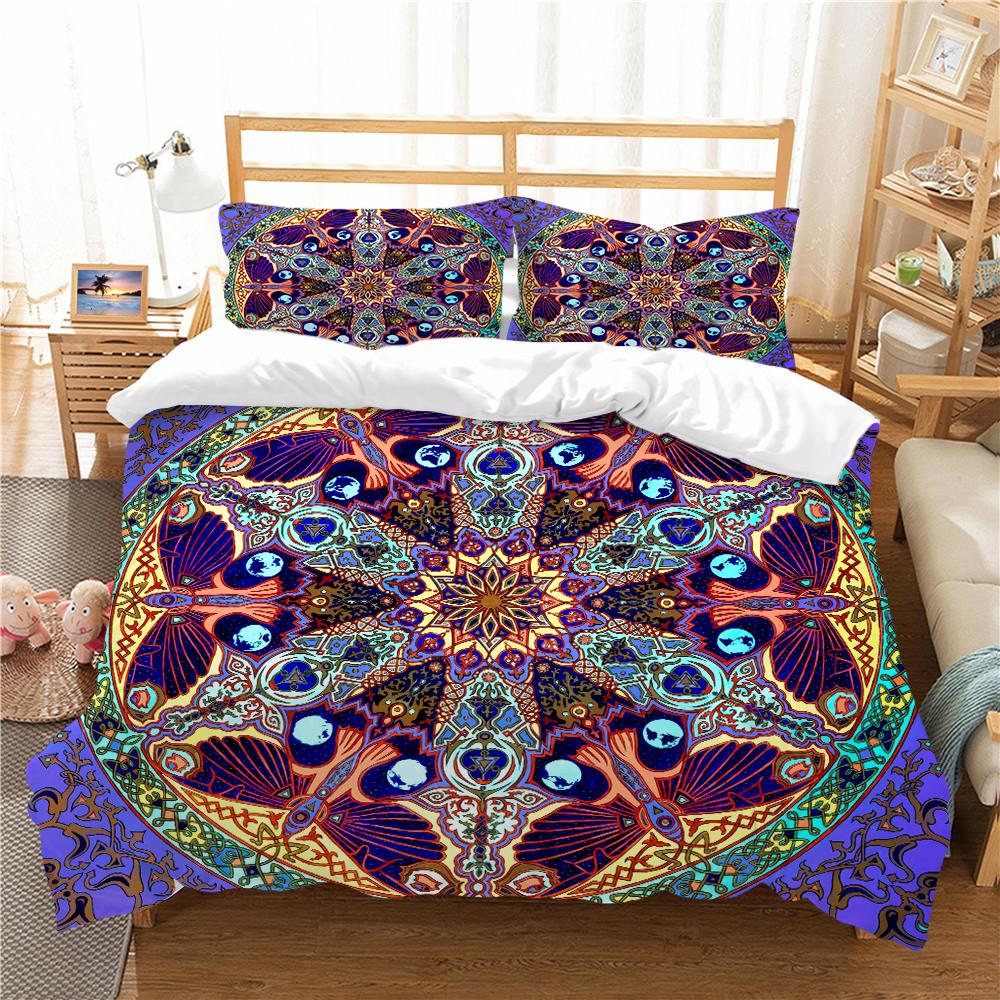 Set de lenjerie de pat boemă pentru casă Husă de pilota Husă de pernă Set de lenjerie de pat pentru dormitor UE de dimensiune întreagă Pat simplu/dublu Decor pentru casă