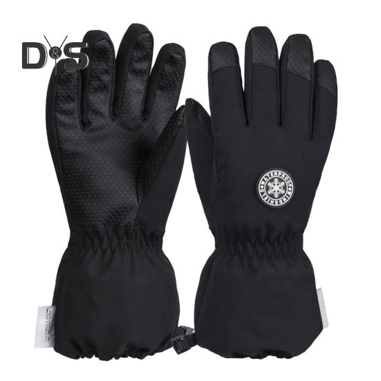 

1 пара детских зимних лыжных перчаток с бархатной подкладкой, водонепроницаемые, унисекс, ветрозащитные, толстые, сохраняющие тепло, нескользящие, с отличным трением для ладони, для езды на велосипеде на открытом воздухе 13-14 Years чёрный