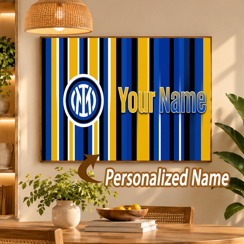 Custom Name Inter Milan 5D Diamond Painting Personalized Full Drill Diamond Art Kit Gift