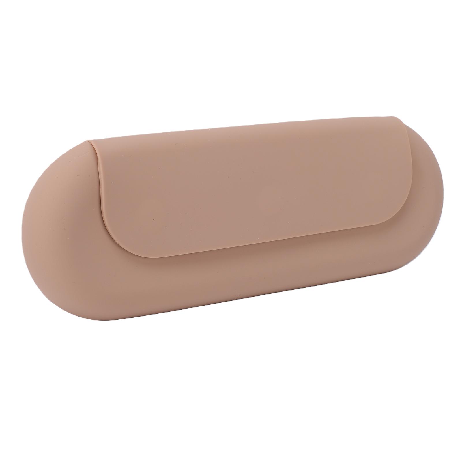 

3 In 1 Magnetic Makeup Brush Case Silicone Makeup Brush Holder Organizer Built in Cleaning Mat Khaki