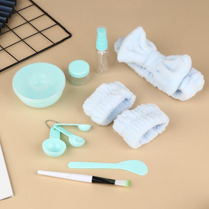 Includes Face Wash Headband Wrist Strap Spray & Facial Mask Bowl 12 Pcs Travel Cosmetic Kit with Leak Proof Bottles Set