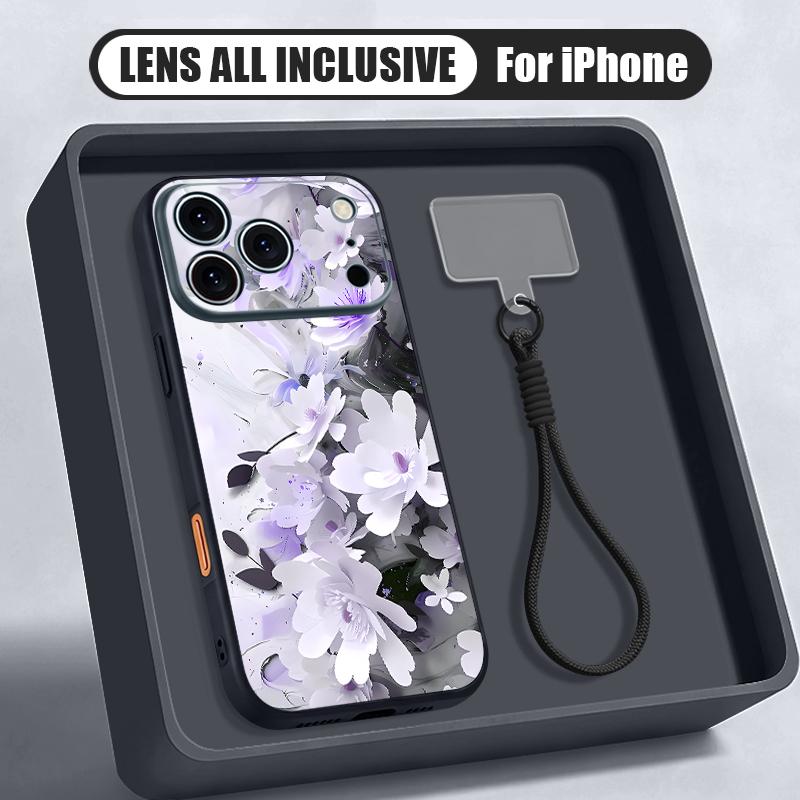 INS Watercolor Floral Hand Strap Case For iPhone 17 Pro Max Hybrid TPU+PC Magnetic For Magsafe Matte Cover For iPhone 16 15 14 13 Pro Max