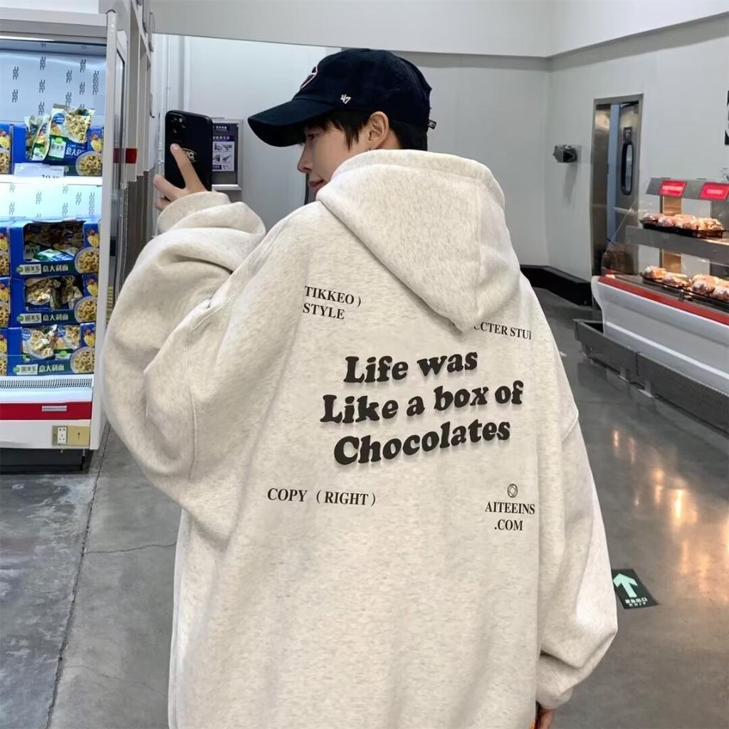 Retro-Pullover im Hong Kong-Stil für Herren, Frühling und Herbst, Kapuzenpullover für Herren, amerikanischer schwerer High Street-Ins-Mode-Marken-Baggy-Mantel