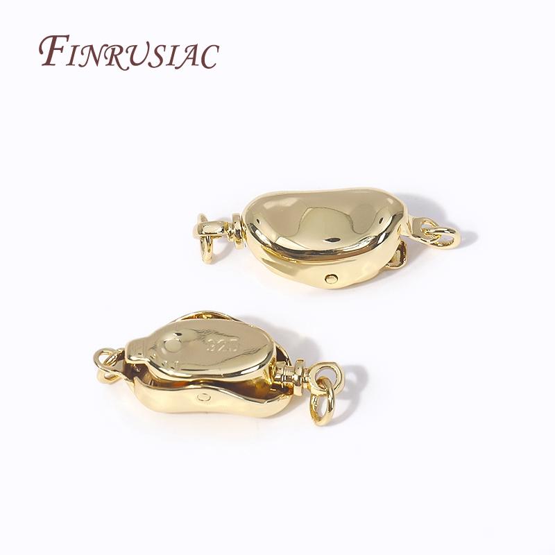 Fashion Brass Ingot Clasps 14K Gold Plated Press Buckle End Clasp Connectors Jewelry Connected Clasps DIY Accessories Wholesale