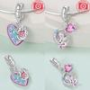 Charmsoriginales Pink Wonderland Unicorn Beads Fit Diy Heart Accessories Bracelet Jewelry Making Women'S Bags
