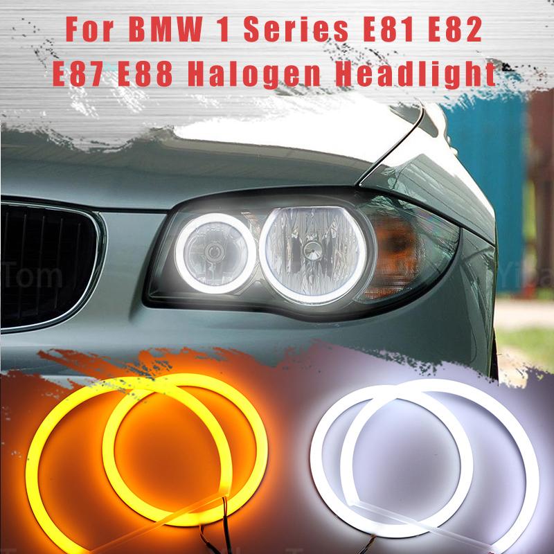LED SMD Cotton Light Switchback Angel Eye Ring DRL Kit For BMW 1 Series E81 E82 E87 E88 halogen Headlight