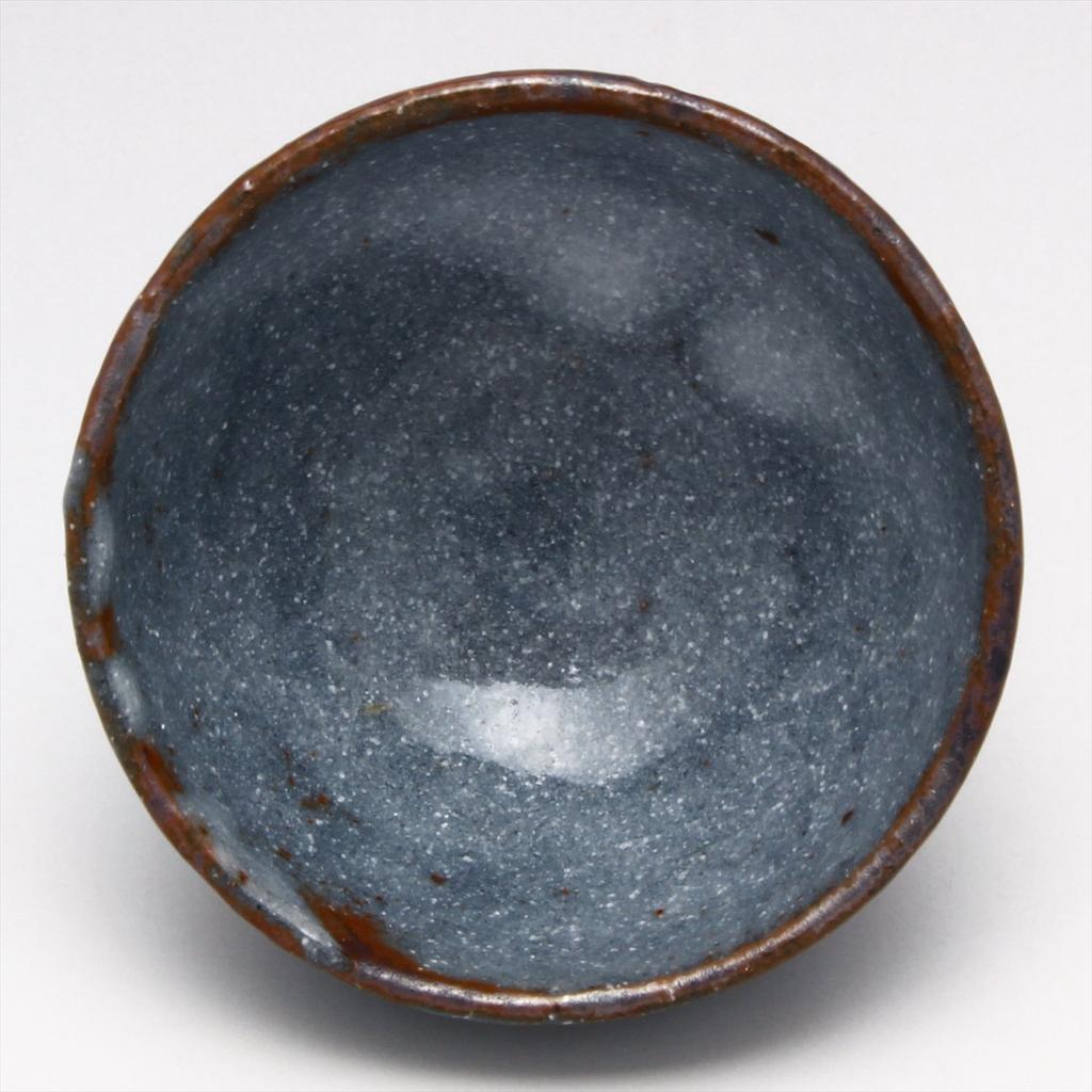 Mino Ware by Ryoji Hayashi, 50ml Capacity, Nezumi Shino Ceramic, Japanese-made, Wooden Boxed, Product Number 138-0050