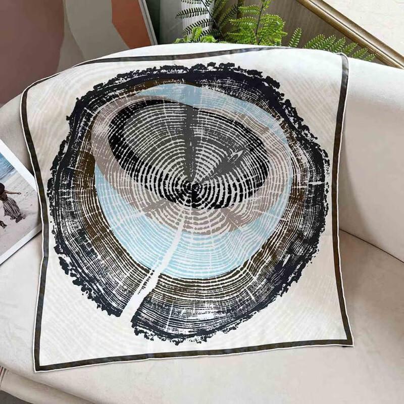 NINA SOLOR Summer Sea Breeze Silk Twill Square Scarf