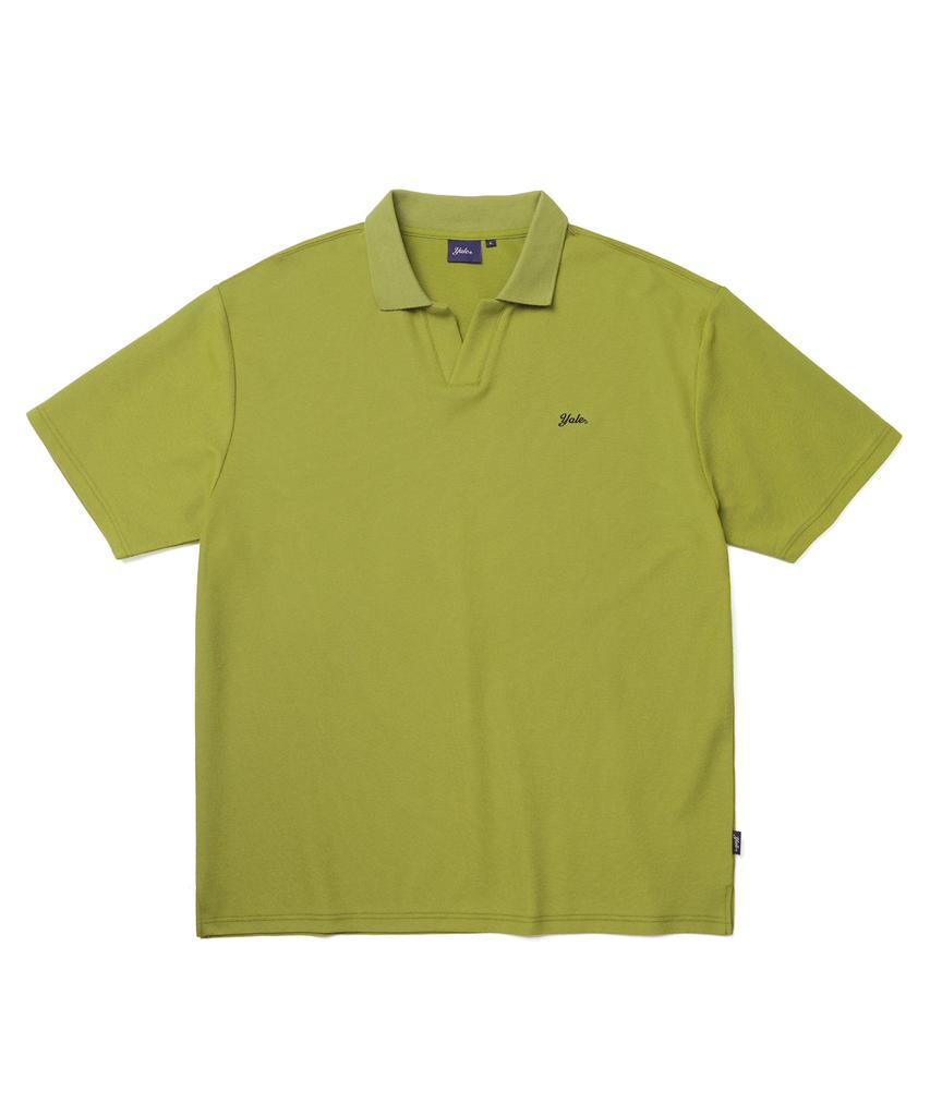 YALE Quick Dry Slit Neck Polo Shirt_Olive