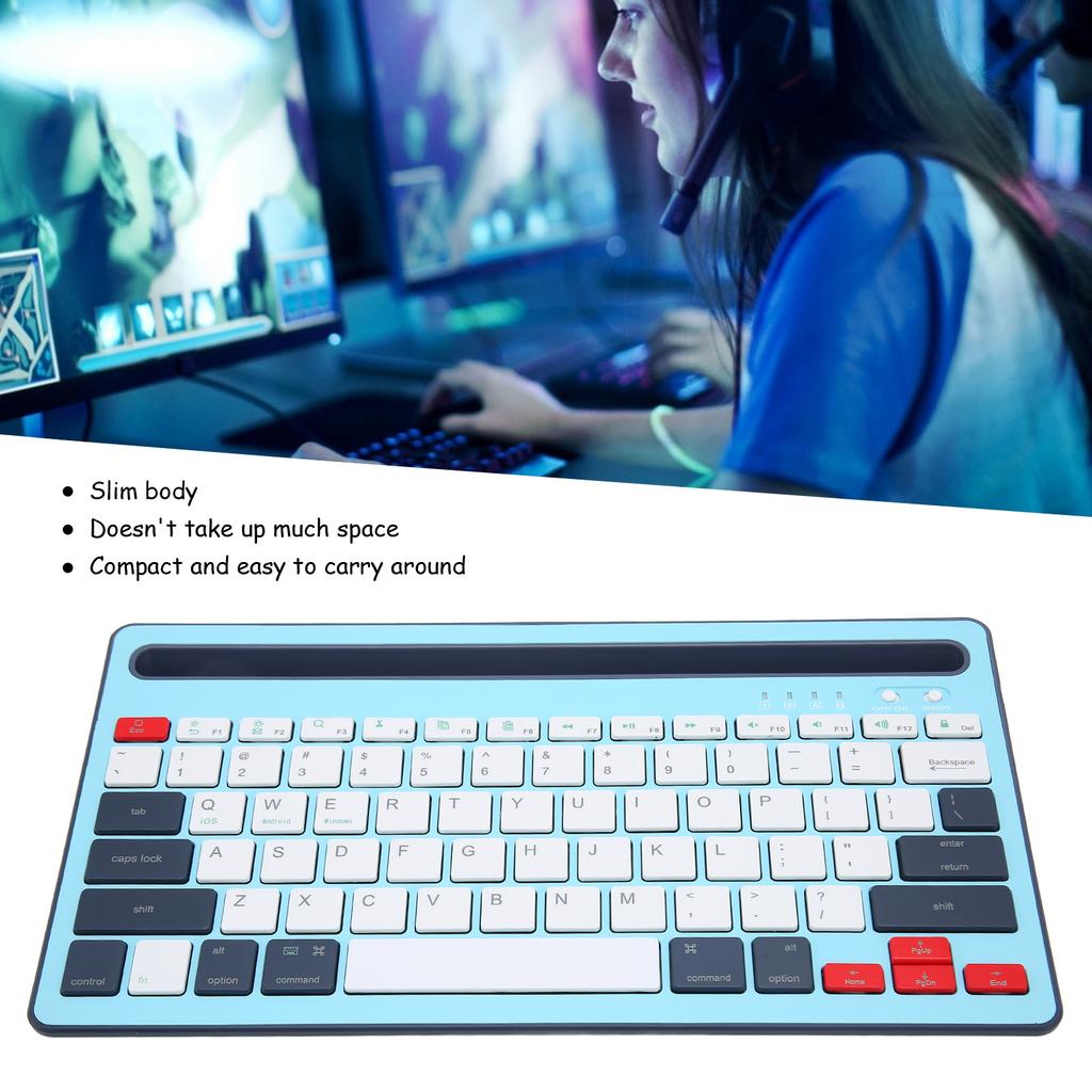 Wireless Keyboard Rechargeable Ergonomics Silent Keys Tablet Keyboard for Phones