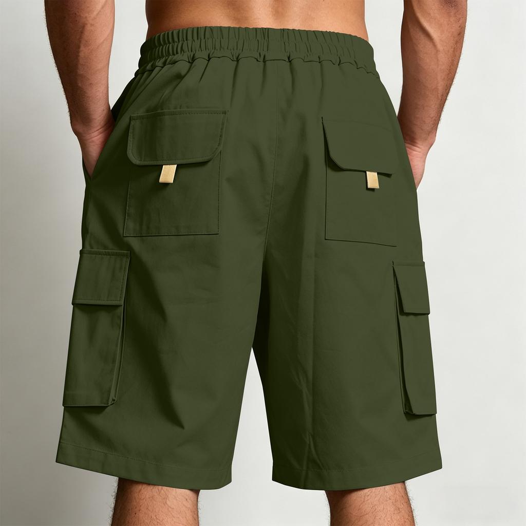 Men Casual Athletic Drawstring Shorts with Multiple Pockets Lightweight Breathable Fabric Comfortable Fit Suitable for Outdoor and Everyday Wear