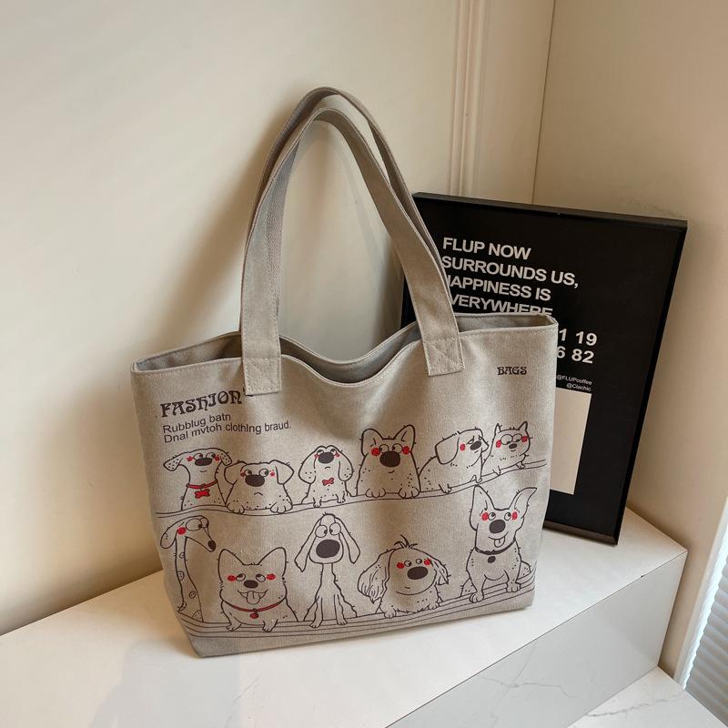 Korean Trendy Women's Large Canvas Tote Bag, 2026 Edition – Versatile, Casual, and Spacious Shoulder Bag for Commuting