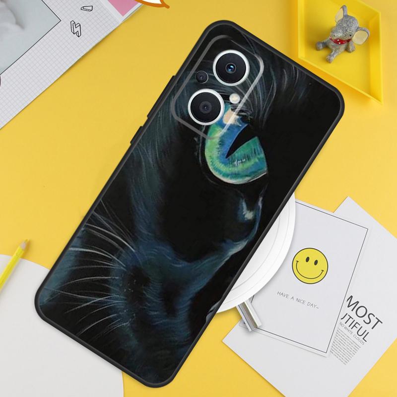 Cat Staring Eye For OPPO Reno 12F 14F 13F 11F 10 11 12 13 14 Pro 7 8 Lite 8T OPPO Find X6 X5 X8 X9 Pro Case