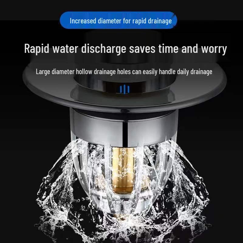 Anti-Odor Copper Pop-Up Washbasin Drain: Insect-Proof, Anti-Clogging, Leak-Proof Plug Accessory