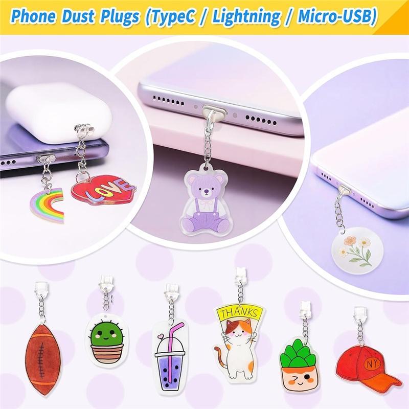 Shrink Plastic Sheets 142PCS Kit-16PCS 7.9" X 5.7" Shrink Paper For Phone Charms, Mini Crafts, For Kids, Teens& Adults