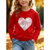 Kids Unisex Crewneck Sweatshirt, 3D Metal Pink Heart Butterfly Floral 67 SIX SEVEN Print Long Sleeve Pullover, Soft Sweatshirts for Boys Girls Ages 4+