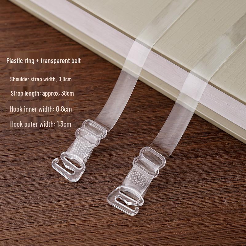 

Transparent TPU Invisible Bra Straps with Adjustable Frosted Plastic Buckles Simple Packaging