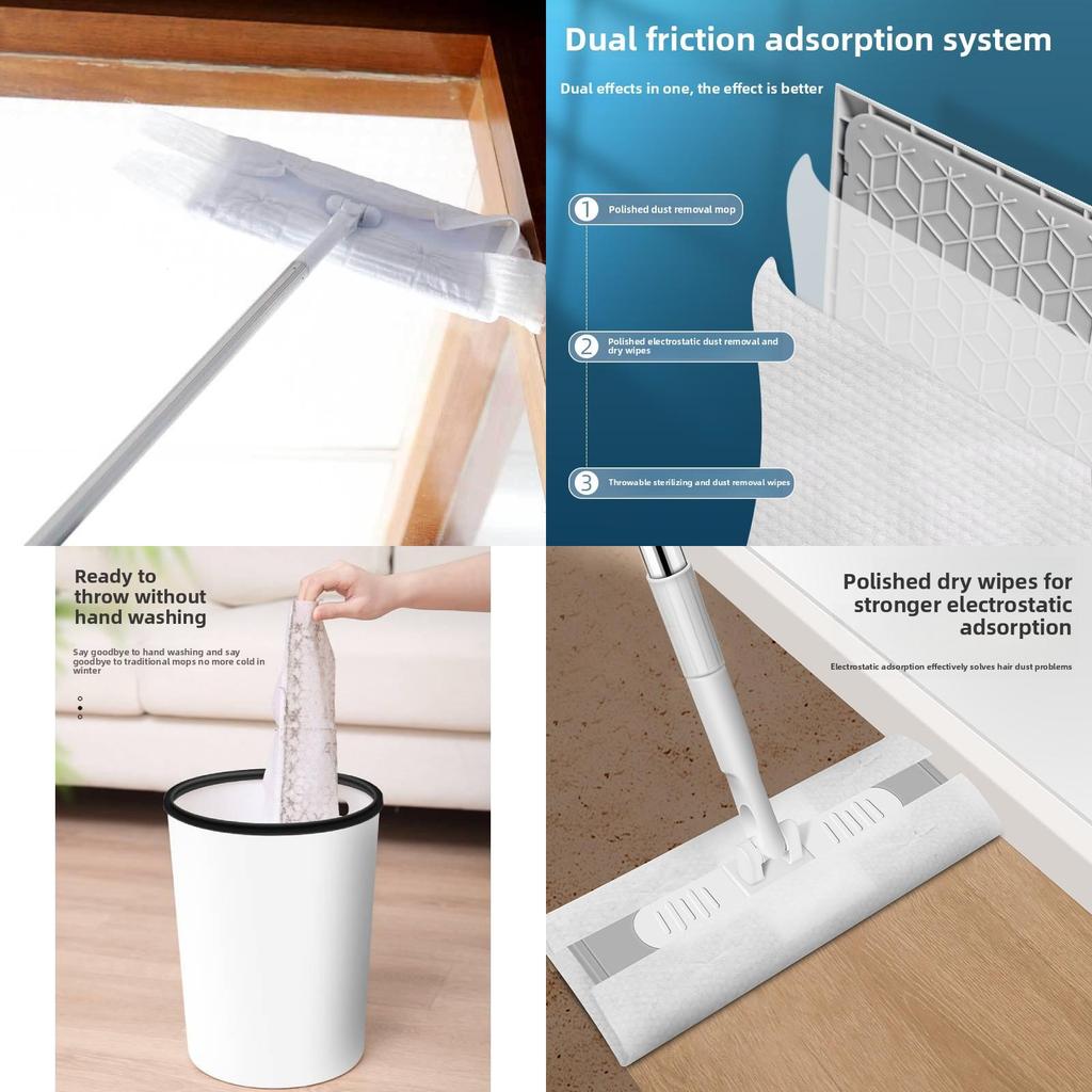 Elektrostatyczny Jednorazowy Mop Podłogowy Obrotowy Odkurzacz na Mokro i Sucho Do Użytku Domowego