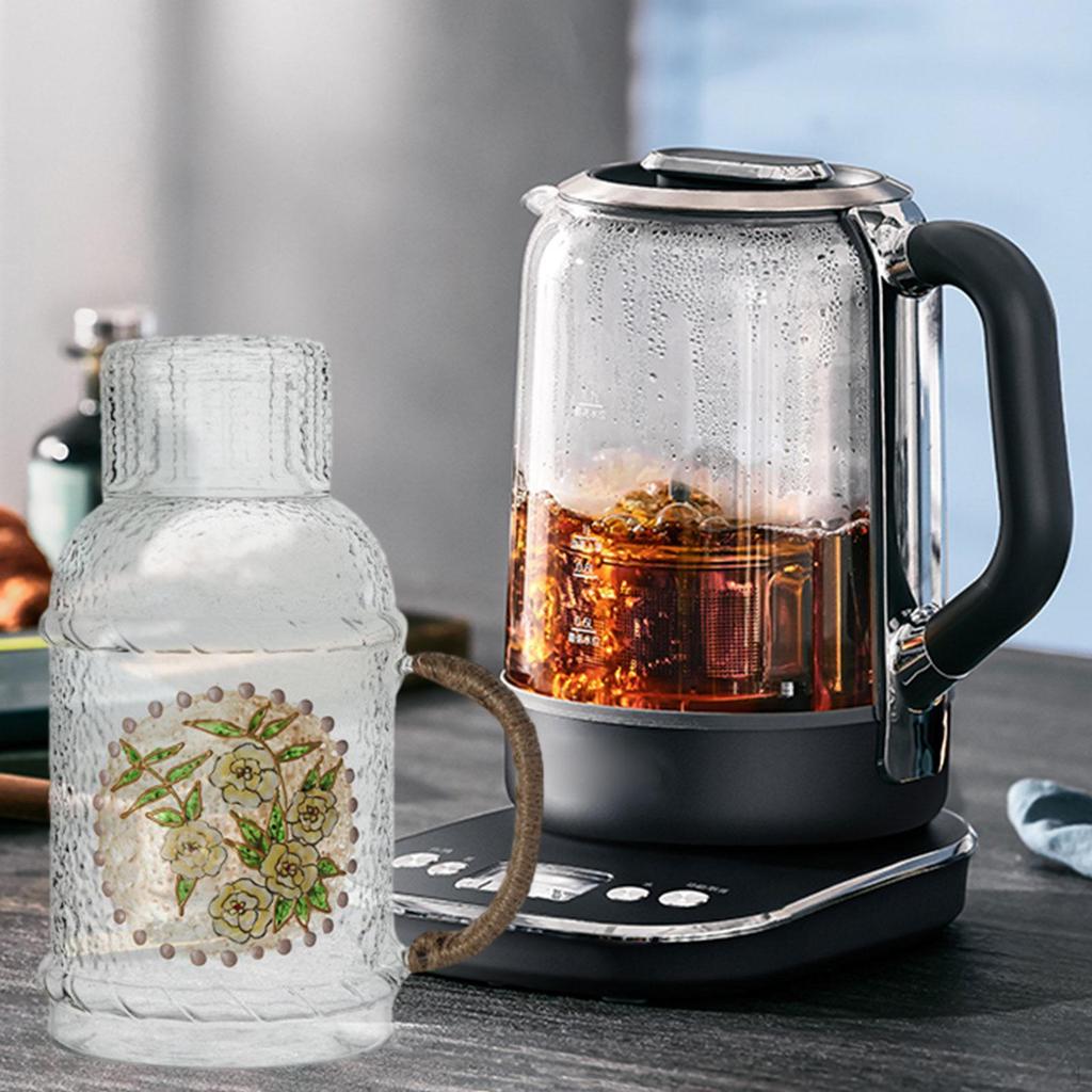 Glass Cup Kettle Craft Glassware Flower Design Drink Drinkware for Household Accessories