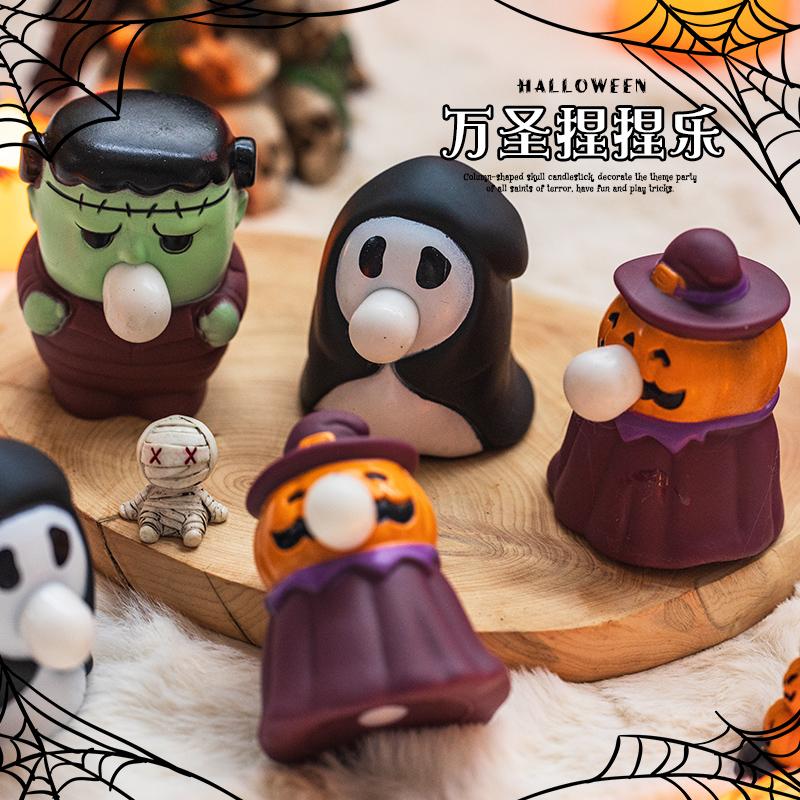 Halloween Squishy Fidget Toys Pumpkin Spit Bubbles Stress Squeeze Relief Toy for Kids Adults Party Favors Anti-Stress Pinch Toy